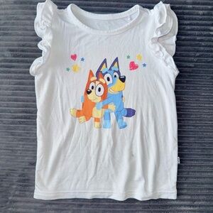 Little Sleepies 3T Bluey & Bingo bamboo flutter sleeve tee shirt